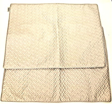 * ALEXANDRE TURPAULT * 2 TAIES D'OREILLER * COTON GRIS PERLE A MOTIFS *