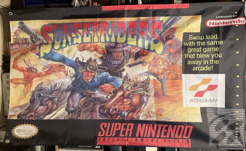 Sunset riders flag banner - sunset,