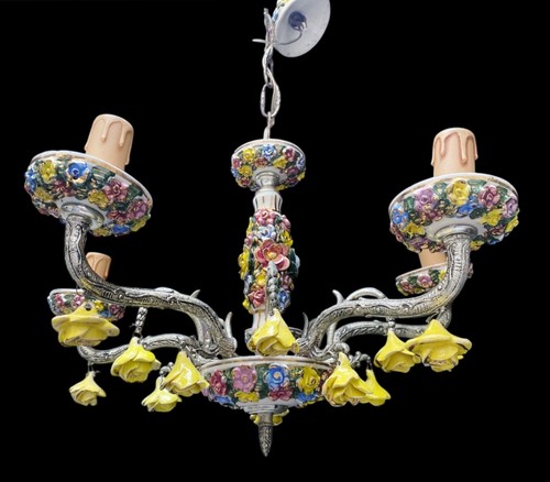 Lustre vintage porcelaine - lustre, en