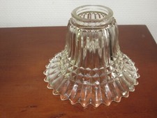 Ancienne tulipe verre type holophane    abat jour  lampe  suspension