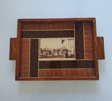 Plateau bois art déco vintage