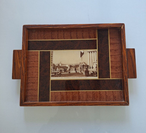 Plateau bois art déco - , vintage