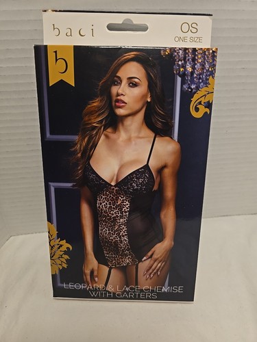 Leopard lace chemise basque - lace,