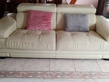 canapé 3 places blanc cassé