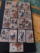 17 cartes à jouer ancien sur