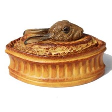 Ancienne terrine trompe l'œil en porcelaine de Pillivuyt Mehun 23 cm / lièvre