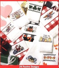 24 Grilles Point de Croix Torchon Serviette - 24 Cross stitch chart Towels