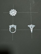 GOUACHÉ - IMPRESSION ORIGINALE - BIJOUX - BAGUE -HAUTE JOAILLERIE- CHANEL