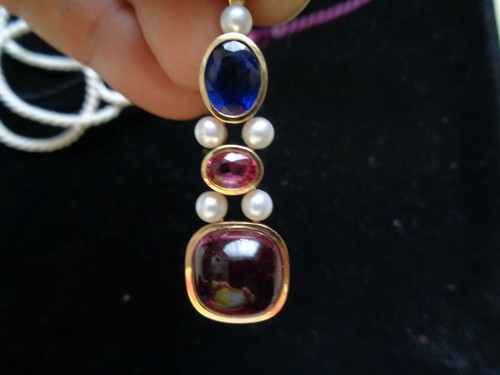 Pendentif jaune creation - pendentif,