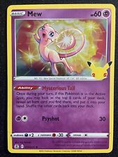 Légendaire BOSS MEW CARTE POKÉMON ÉDITION 25ême Anniversaire RARE HOLO 011/025