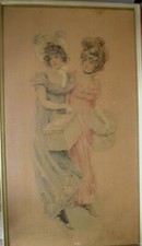 GRAVURE ANCIENNE XX ème FREDERIQUE VALLET-BISSON CHROMOLITHOGRAPHIE DATEE 1900