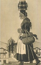 PAYS BASQUE Jour de Marché (d'après une aquarelle de Jacques Le Tanneur ) 