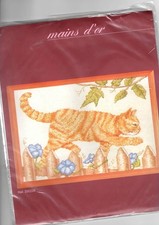 point de croix kit chat roux