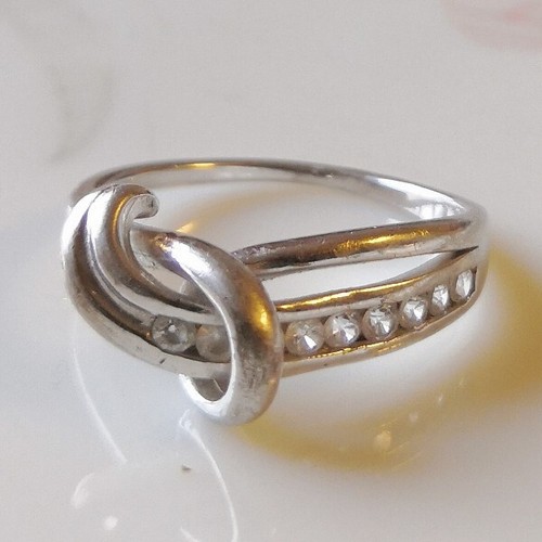 Bague argent massif zircons - bague,