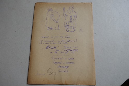 1916 menu ancien déjeuner - 1916,