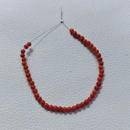 Perles rondes corail rouge