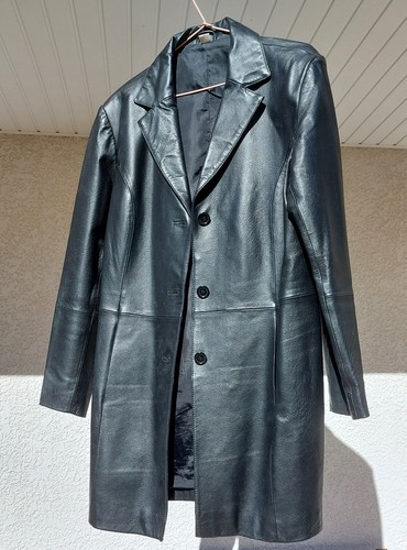 Manteau cuir noir pour - en,