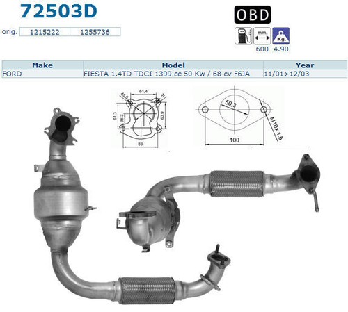 Pot catalytique ford fiesta - ford,