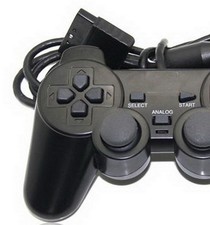 Manette PS2 Analogique Vibrantes Noires