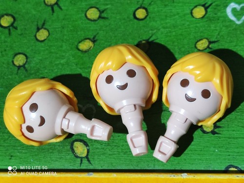 Playmobil têtes perruques - x3,
