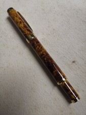 Stylo métal marbré marron à plume iridium point Germany