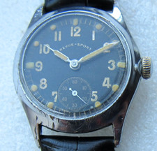 Montre-bracelet militaire REVUE-SPORT (as DH) Wehrmacht armée allemande II WW...
