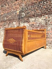 Lit Bebe Vintage En Rotin Et