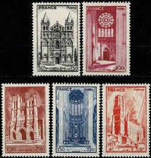 FRANCE 1944 CATHEDRALES YT n°  663 à 667  neuf ★★  luxe / MNH (A)