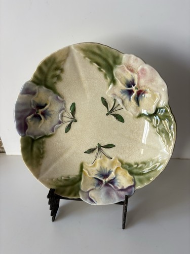 Assiette barbotine ancienne - barbotine,