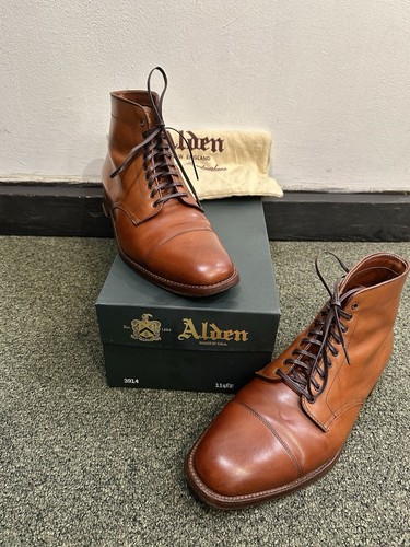 Alden cap toe boot - cap, in