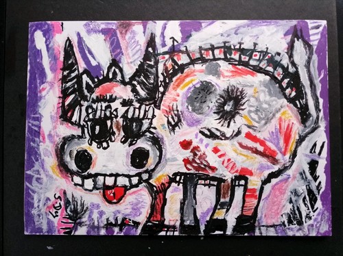 Tableau peinture vache buffalo - tableau,