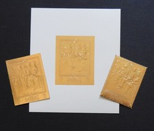 Fujeira Charles de Gaulle + Winston Churchill Gold stamps + Bloc MNH neuf** 