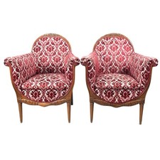 Paire de bergères en acajou