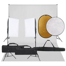 Kit de Studio Photo Éclairage Toile de Fond et Réflecteur Photographie vidaXL