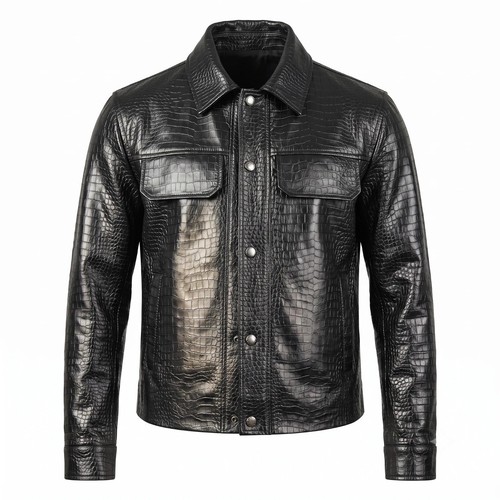 Veste luxe cuir gaufré - veste, de