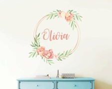 Custom name wall decals - custom, frame