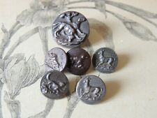 6 boutons de Venerie anciens / chasse Chien Sanglier biche Collection Chasseur 