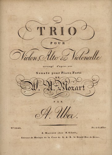 Mozart trio pour violon alto - trio,