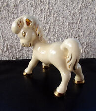 FAIENCE EMAILLEE SAINT CLEMENT - PONEY OU POULAIN - FINITIONS OR -