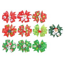 10pcs Christmas Kids Hair Bows