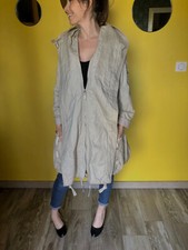 joli manteau trench coat coton doublé mastic M&F GIRBAUD taille XS oversize