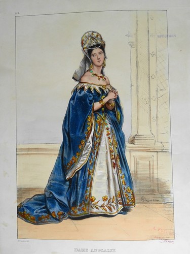 Belle litho costume angleterre - litho,