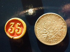 lot N °35 , piece 5 francs