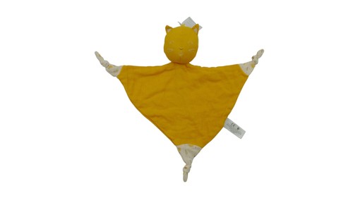 Doudou chat plat jaune - ,