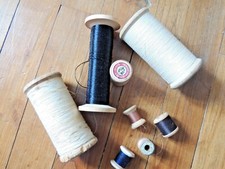 Ensemble de 8 bobines de fils en bois, anciennes Collection couture 2