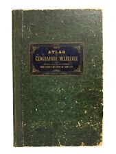 1875 ATLAS DE GÉOGRAPHIE MILITAIRE E. BUREAU ÉCOLE MILITAIRE ST-CYR FURNE CARTES