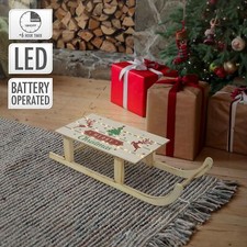 Traîneau de Noël LED en bois