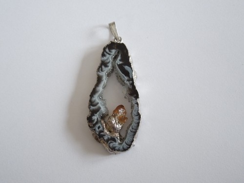 Pendentif agate géode - pendentif, en