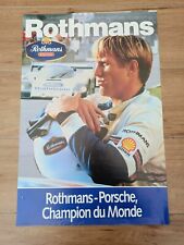 Affiche Publicitaire Rothmans Racing Porsche Champion Du Monde Course Automobile