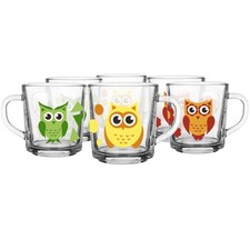 Lot De 6 Tasses Pour Enfant Avec Motif De Hibou Capacité De 220 ml Vert x 2 J...